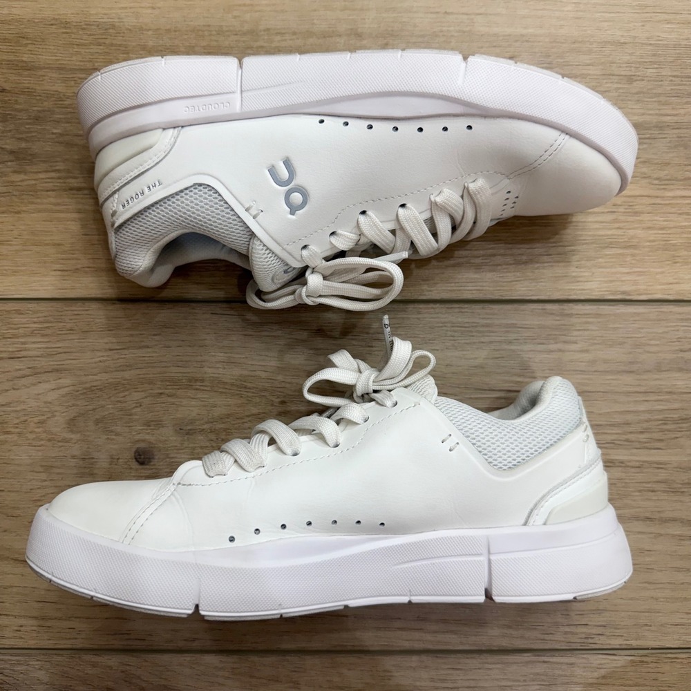 On Cloud Running THE ROGER Advantage White Vegan Work Sneakers Shoes Womens 6.5 - Picture 3 of 11